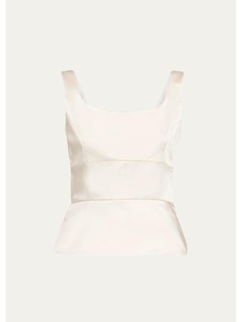 LIBEROWE Sleeveless Satin Peplum Bodice Top