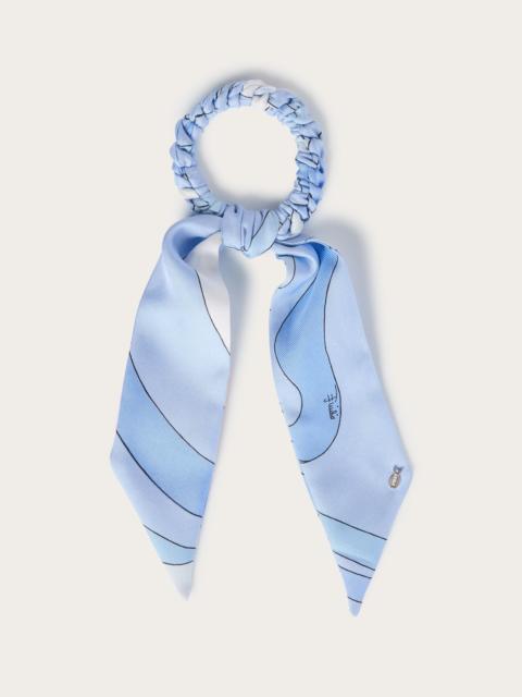 PUCCI SILK HAIR TIE WITH FOULARD DETAIL