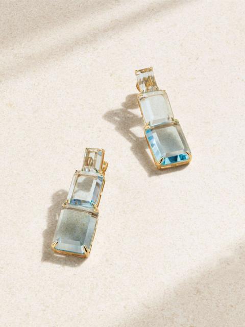 MATEO Arithmetic Composition 14-karat gold topaz earrings