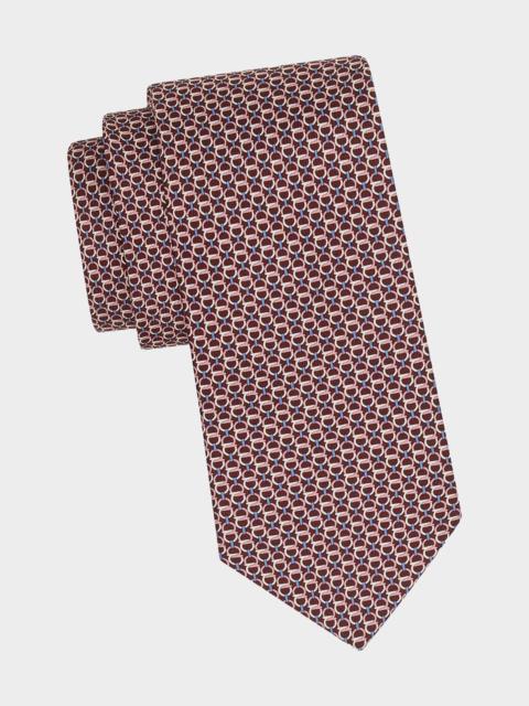 FERRAGAMO Men's Repeat Gancini Silk Tie