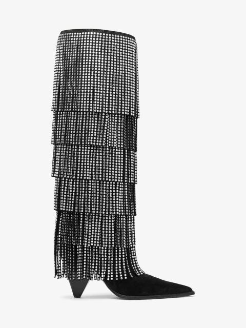 MICHAEL KORS Jayla Embellished Leather Fringed Boot
