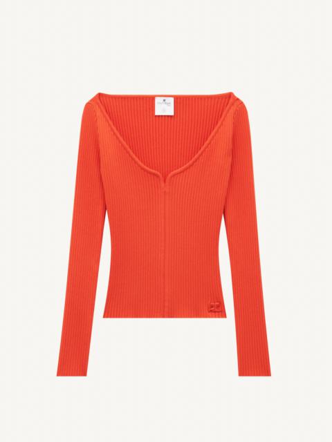 courrèges SWALLOW RIB KNIT TOP