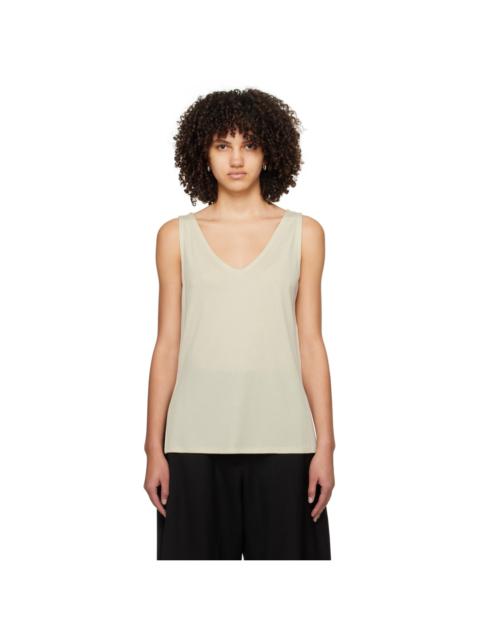 Beige V-Neck Tank Top