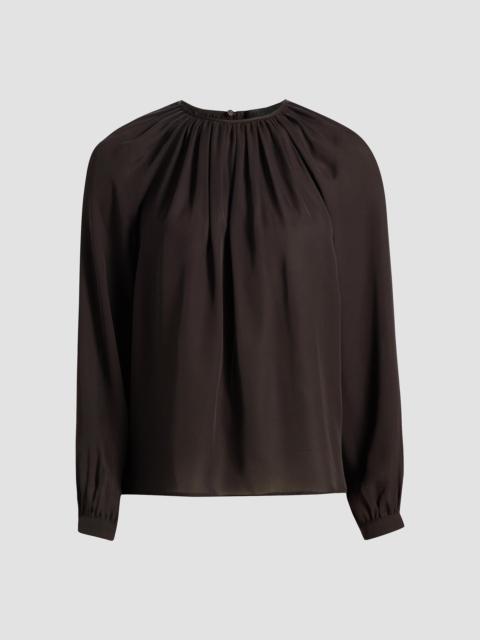 NILI LOTAN Women's Saint Tropez Silk Blouse - Chocolate Brown