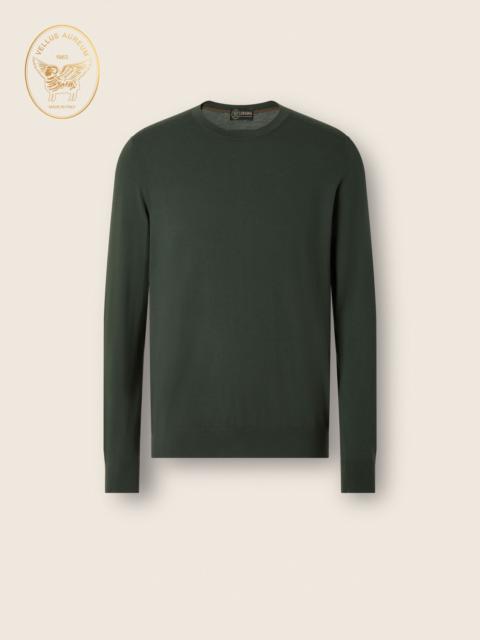 ZEGNA DARK GREEN VELLUS AUREUM CREWNECK