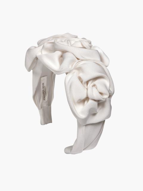 Triple Rosette Headband in Silk Faille