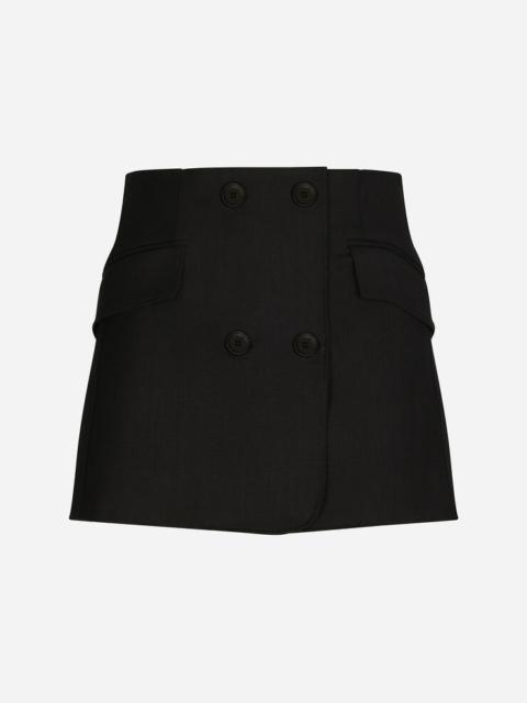 Dolce & Gabbana Twill mini wrap skirt