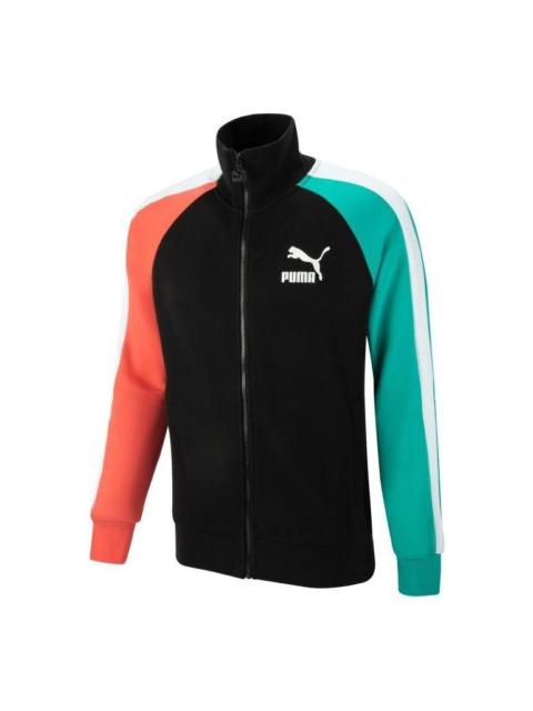 PUMA Puma Iconic T7 궤도 재킷 DK '블랙 블루 레드' 531377-94