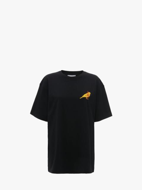 JW Anderson T-SHIRT WITH CANARY EMBROIDERY
