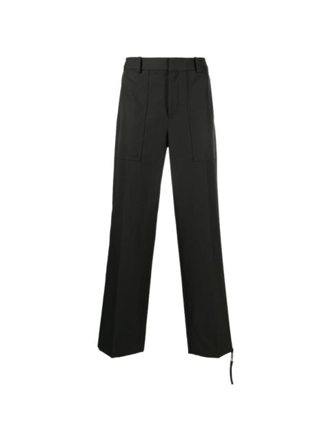 buckle-detail cotton trousers