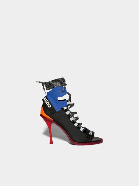 DSQUARED2 TECHNO HIKING HEELED SANDALS