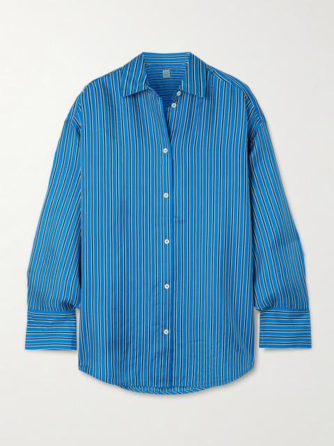 TOTEME Oversized Striped Silk-twill Shirt