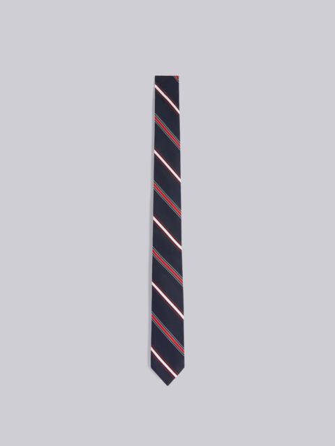 Thom Browne Multicolor Silk and Cotton Jacquard Alternating Stripe Classic Tie