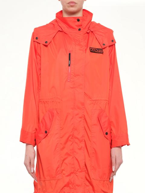 KENZO Hooded Raincoat in Red