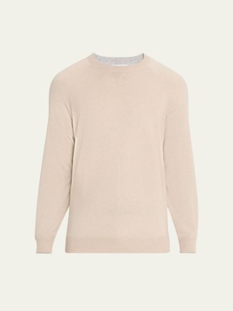 Brunello Cucinelli Men's Cashmere Raglan Crewneck Sweater