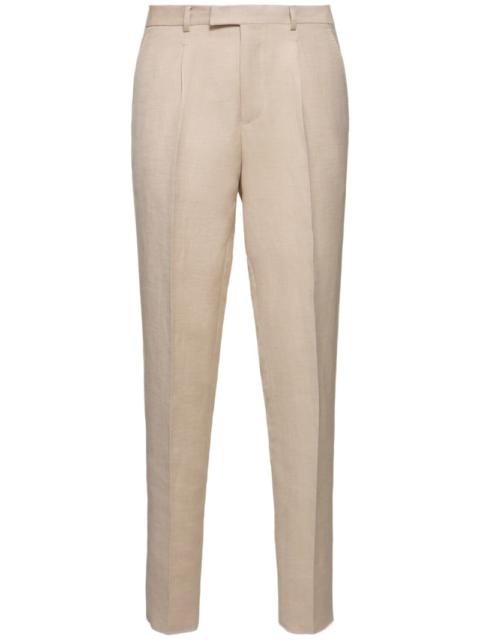 Linen & wool pleated pants
