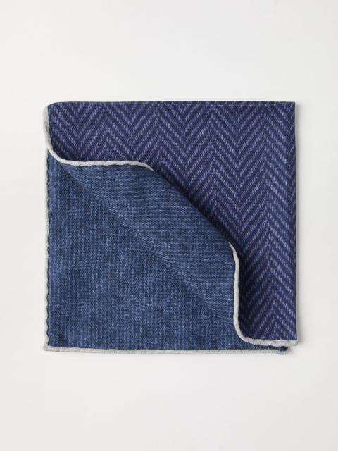Brunello Cucinelli Silk chevron pocket square
