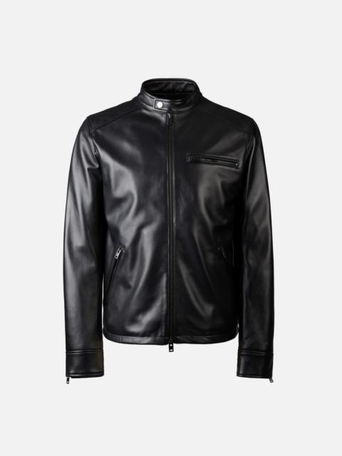HOGAN Biker Jacket in Leather Black