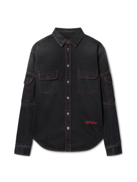 Tシャツ・カットソー Off-White OW EMB COTWO OVER L/S SHIRT Off-White Ow Emb Heavycot Collar Shirt | REVERSIBLE