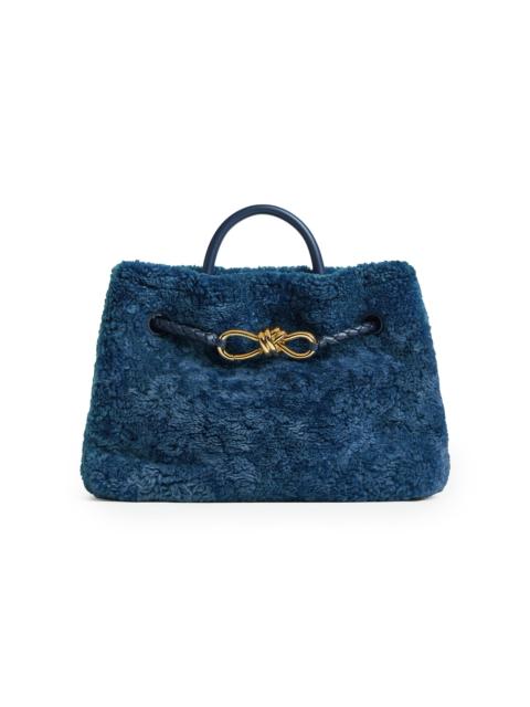 Bottega Veneta Women's Medium Andiamo Dyed Shearling Top Handle Bag - Ocean Pacific