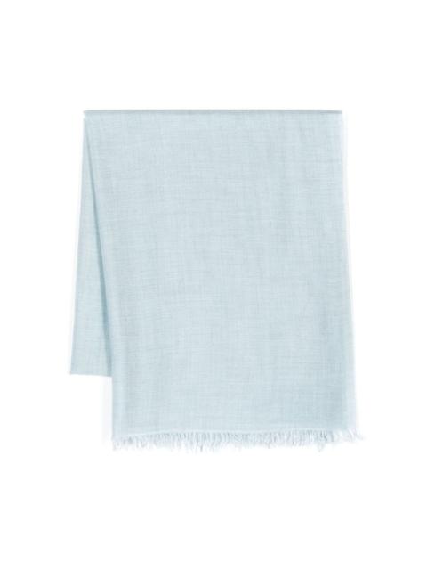 frayed-edge cashmere blend scarf