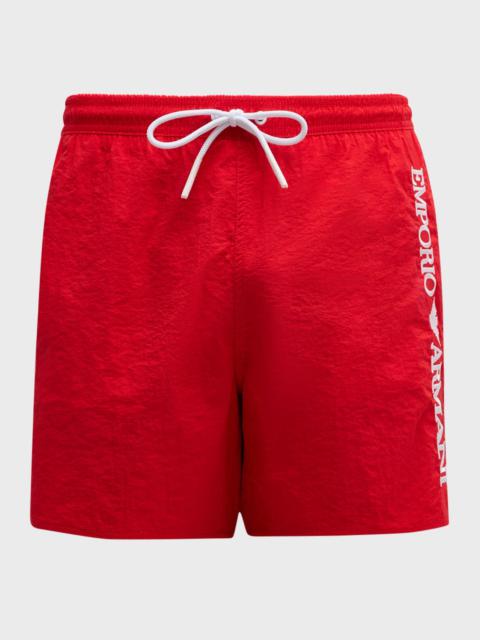 Men's Nylon Embroidered Logo Swim Trunks