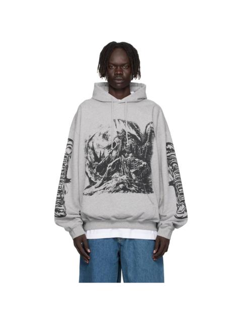 VETEMENTS Gray Goth Oversized Hoodie