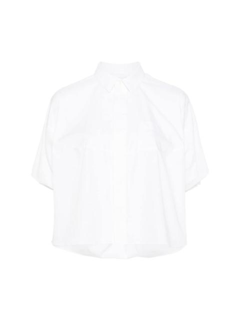 puff-sleeves poplin shirt