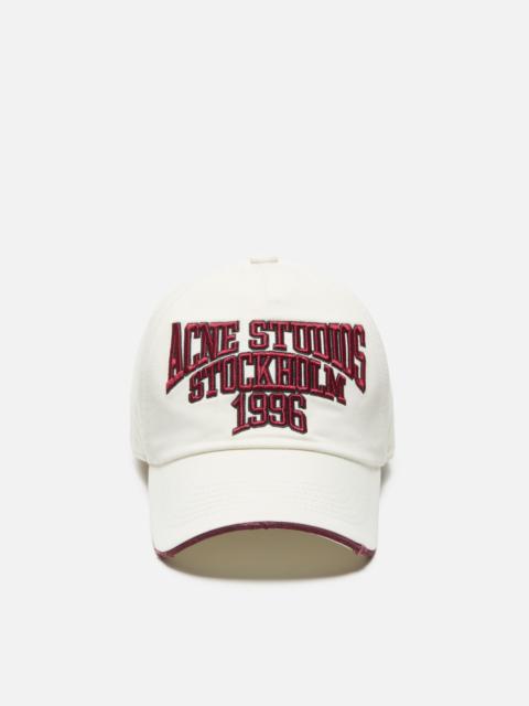 Acne Studios Embroidered logo hat - White/red