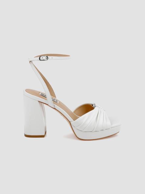 BADGLEY MISCHKA Women's Veda 85MM Pleated Leather Sandals - White Leather