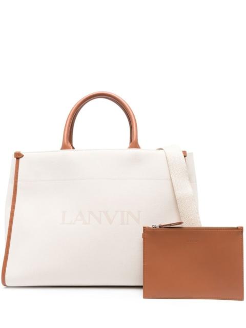 Lanvin logo-print leather tote bag