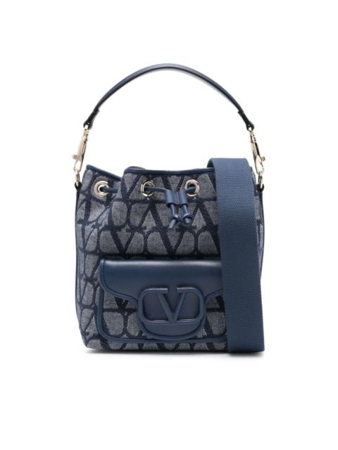 Valentino Toile Iconographe denim bucket bag