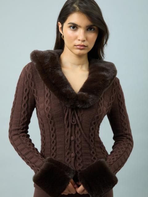 House of Sunny CHOCOLATE FUR COLLAR CABLE PEGGY