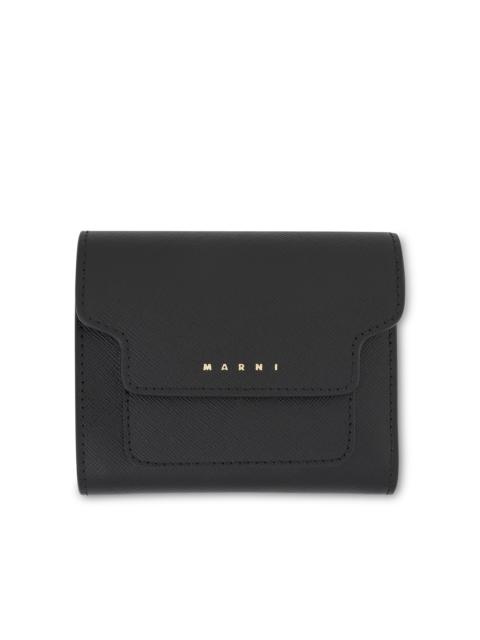 Marni Logo Squared Flap Wallet in Black