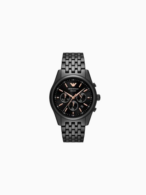 EMPORIO ARMANI CHRONOGRAPH BLACK CERAMIC WATCH