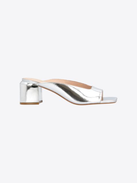 PINKO LAMINATED SLIP-ONS WITH SILVER HEEL