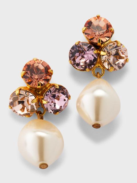 Tatiana Crystal and Glass Pearl Drop Earrings