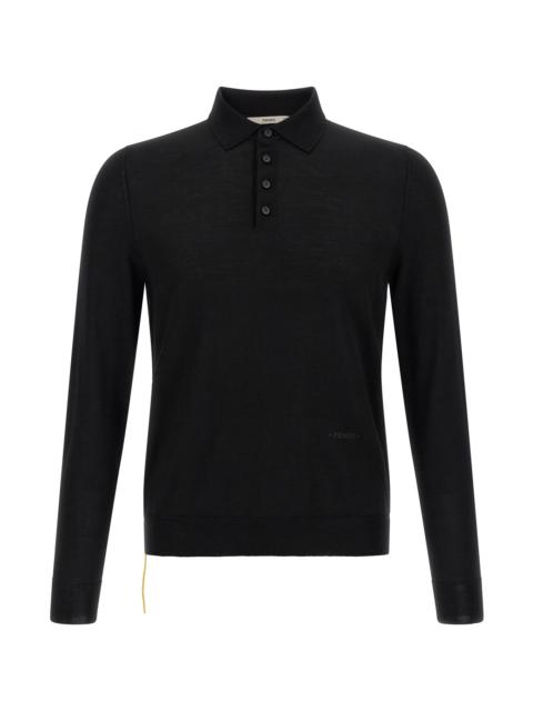 FENDI Yellow Stitching Polo Shirt With Visible Thread