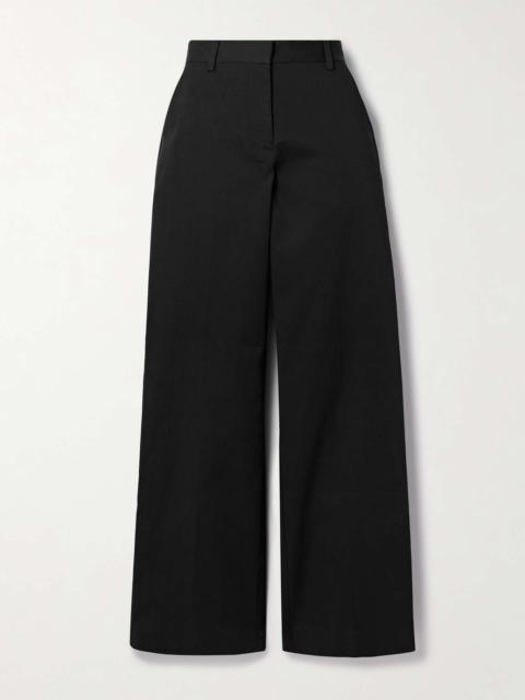 MATTEAU Organic cotton-blend twill straight-leg pants Black