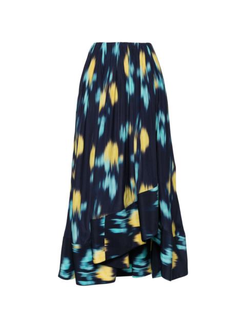 Lanvin abstract-print high-low skirt