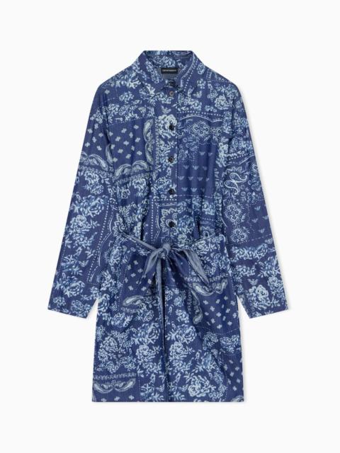 EMPORIO ARMANI BANDANA PRINT CHAMBRAY DRESS