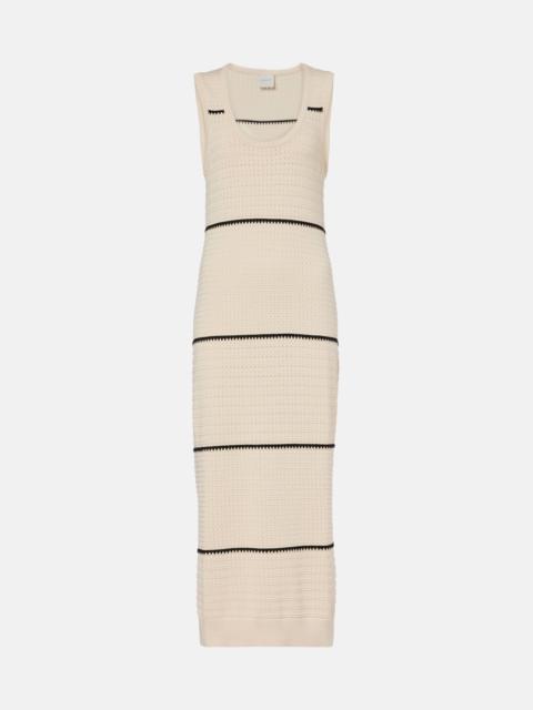 VARLEY Scott striped cotton midi dress
