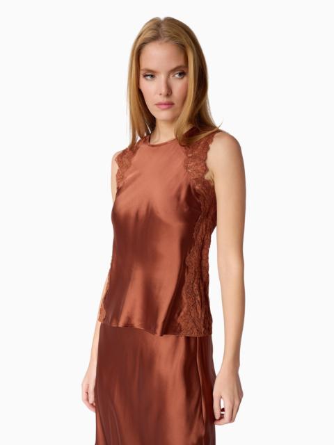 CAMI NYC MILLA SILK TOP AFFOGATO