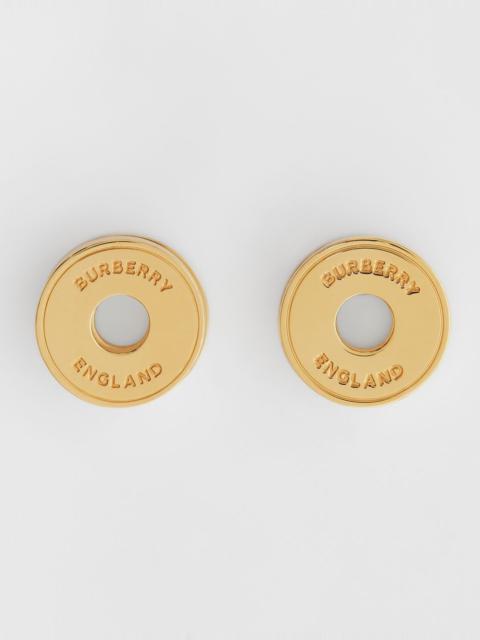 Burberry Logo Graphic Gold-plated Earrings