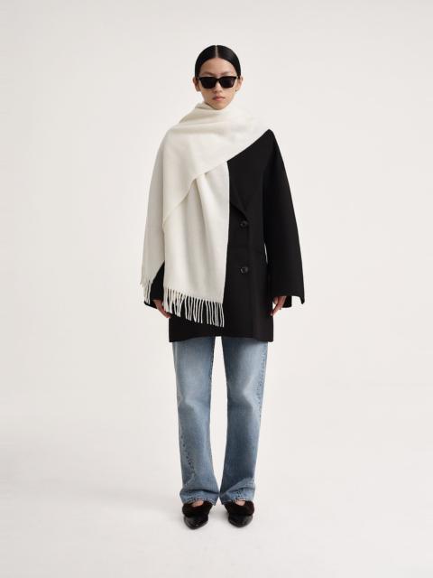 Classic wool scarf bone