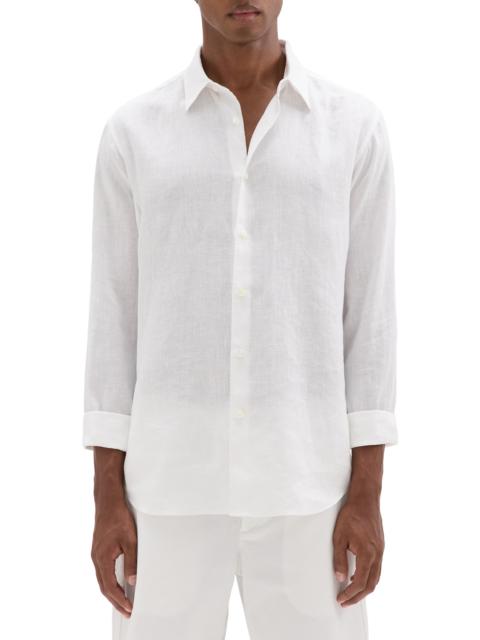 Theory Men's Irving Long-Sleeve Linen Shirt - White