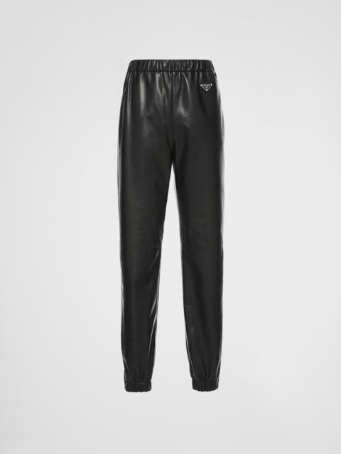Nappa leather joggers
