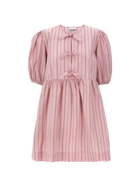 GANNI poplin bow dress