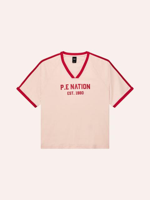 P.E NATION SPINOUT BASEBALL TEE IN SOFT PINK
