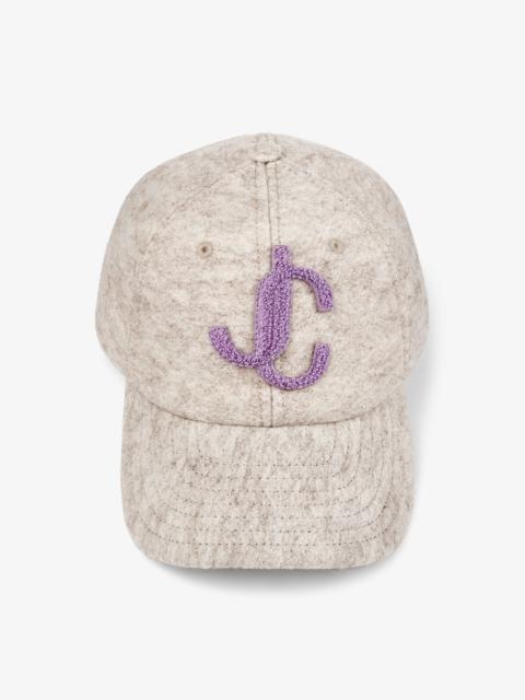 JIMMY CHOO Paxy
Latte Cotton Baseball Cap with Recycled Wool JC Logo Boucle